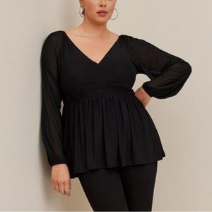 Torrid - Stretch Mesh Babydoll Top